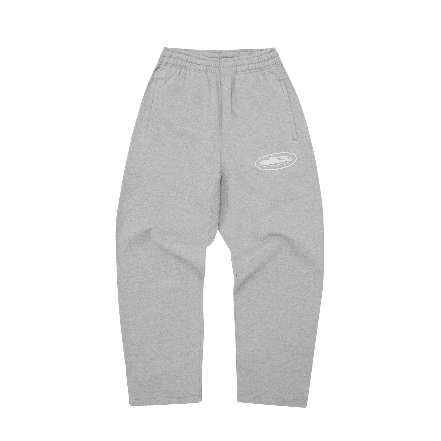 ISLAND PUFF PRINT OPEN HEM SWEATPANT [HEATHER GREY]