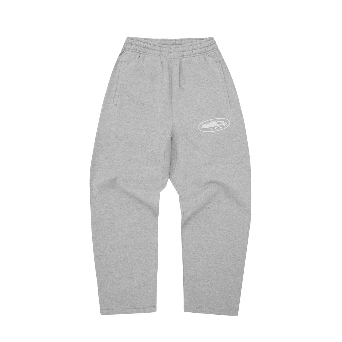 ISLAND PUFF PRINT OPEN HEM SWEATPANT [HEATHER GREY]