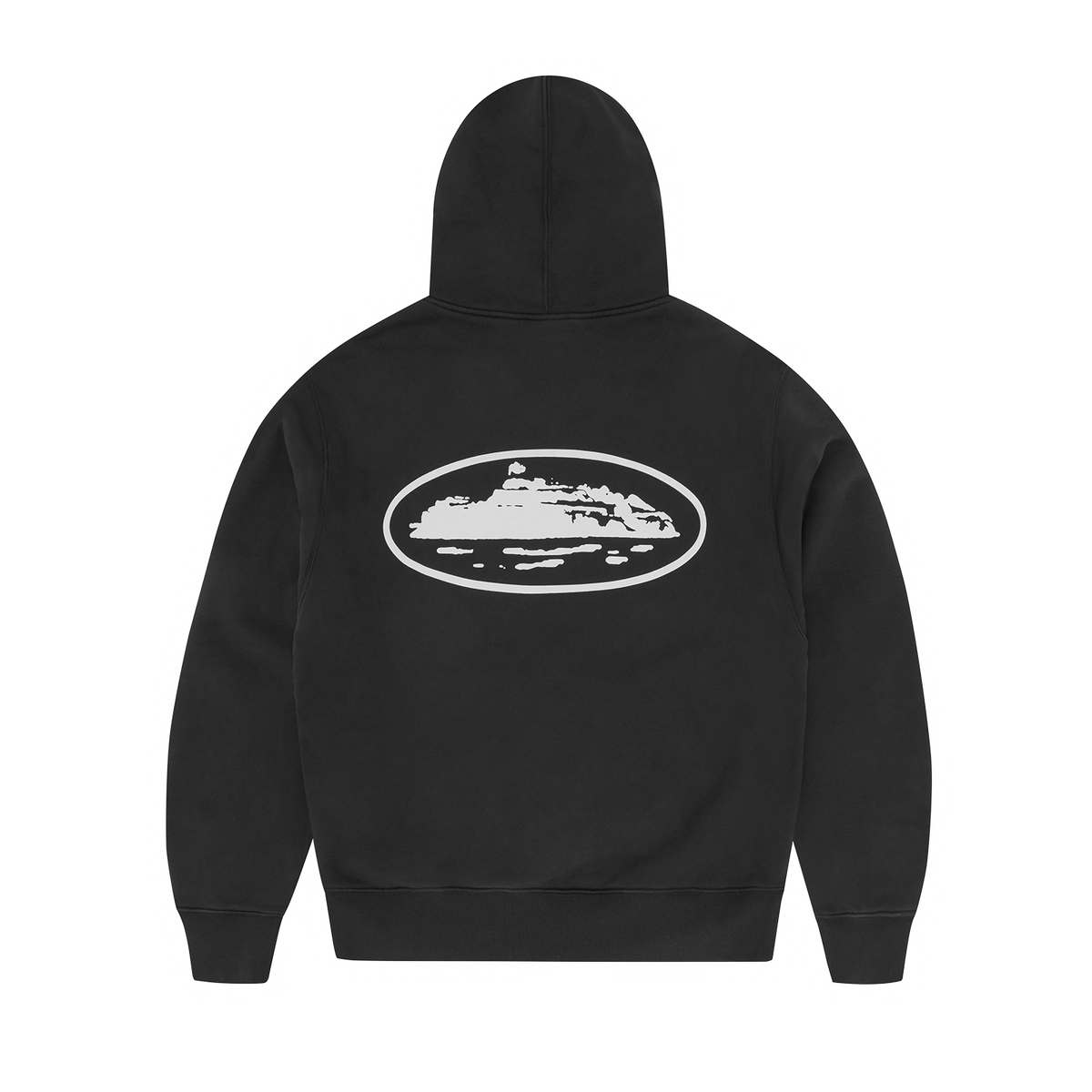 ISLAND PUFF PRINT ZIP HOODIE [BLACK]