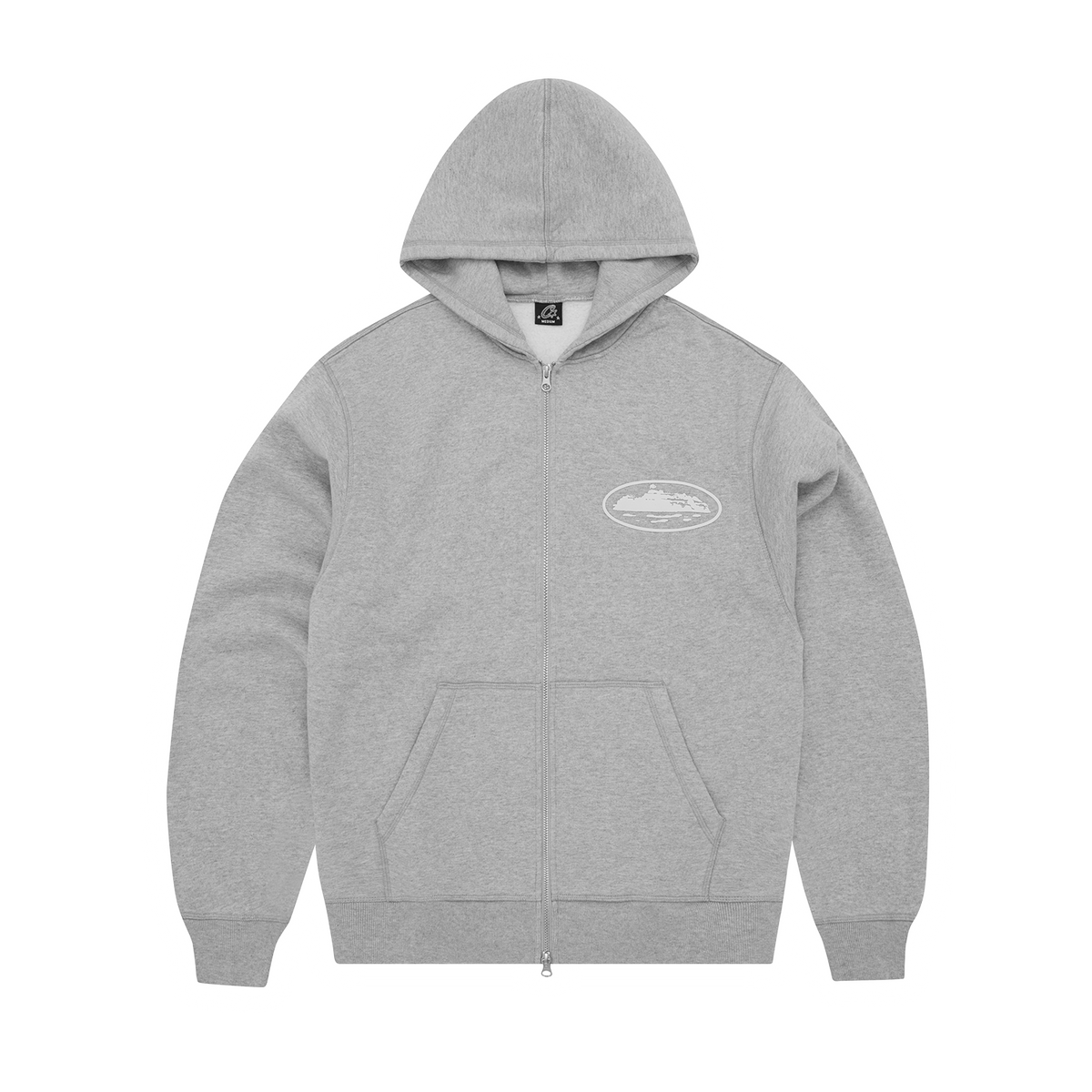 ISLAND PUFF PRINT ZIP HOODIE [HEATHER GREY]