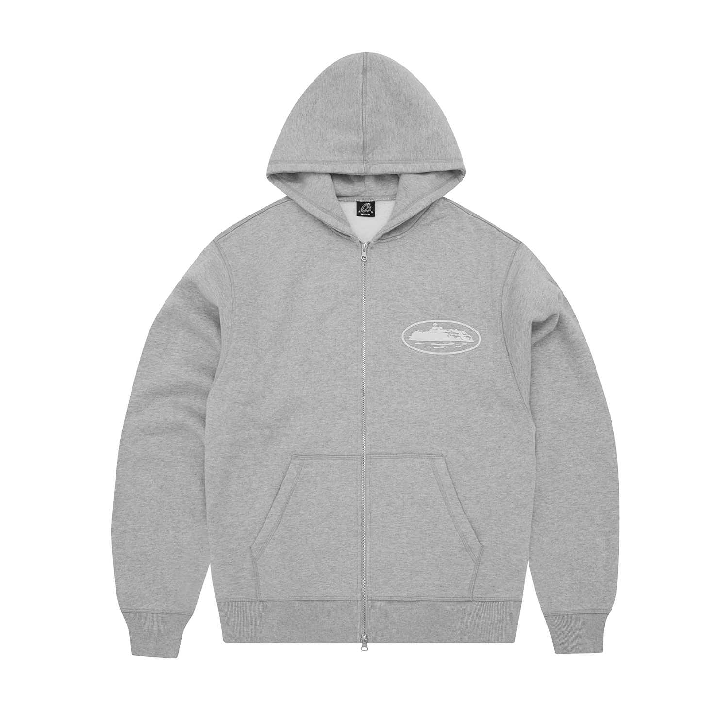 ISLAND PUFF PRINT ZIP HOODIE [HEATHER GREY]