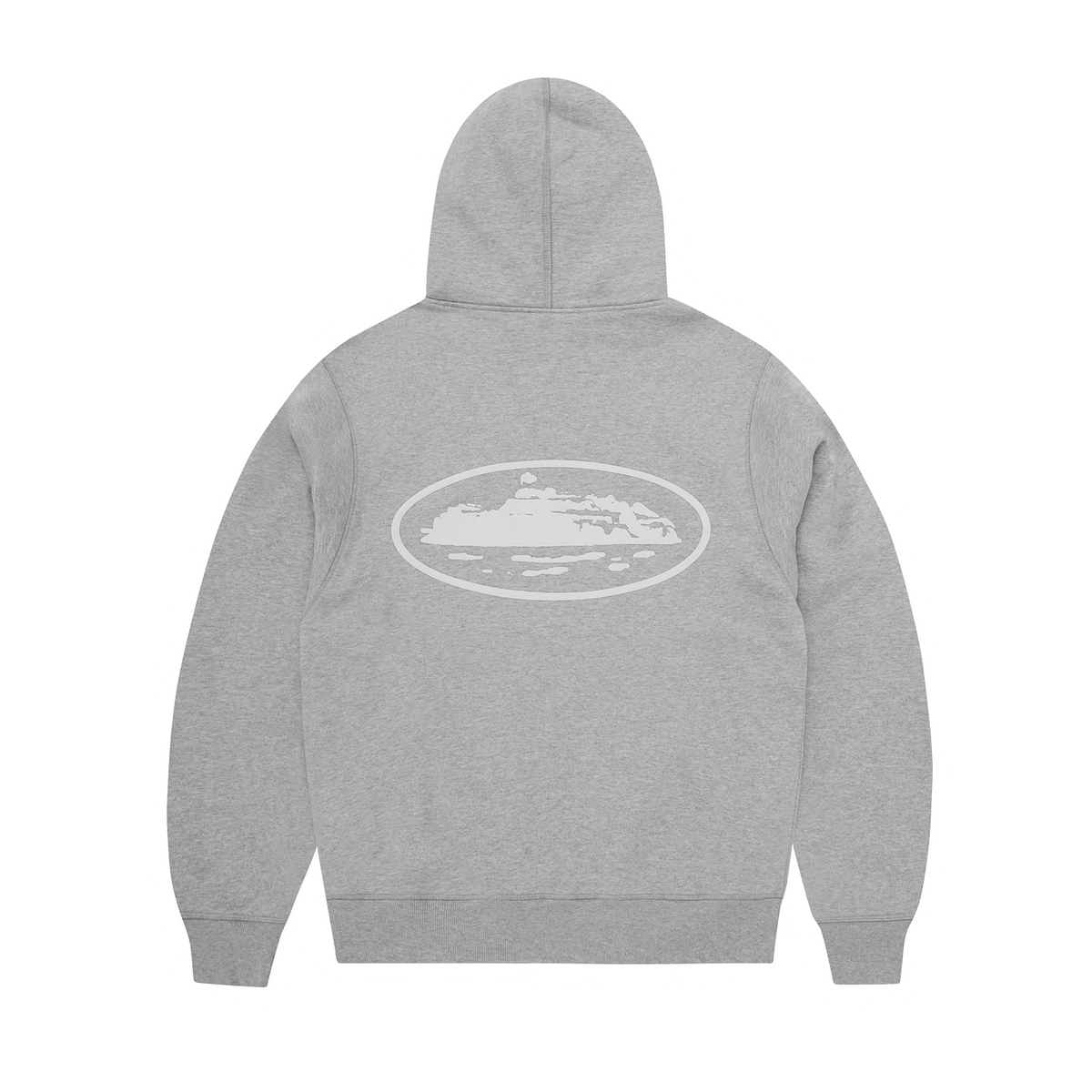 ISLAND PUFF PRINT ZIP HOODIE [HEATHER GREY]
