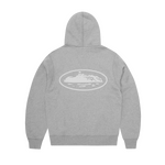 ISLAND PUFF PRINT ZIP HOODIE [HEATHER GREY]