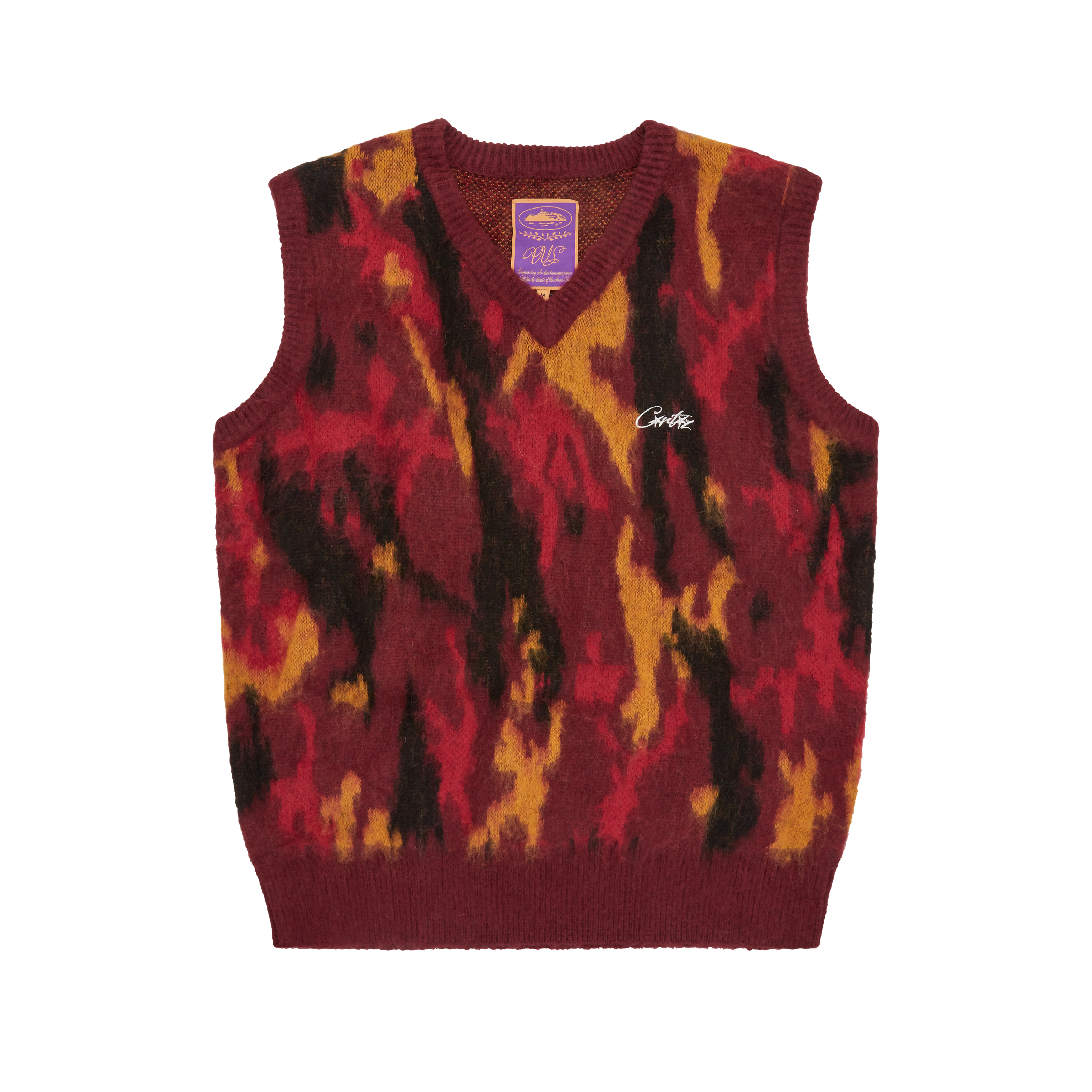 MOHAIR KNIT VEST [RED CAMO]
