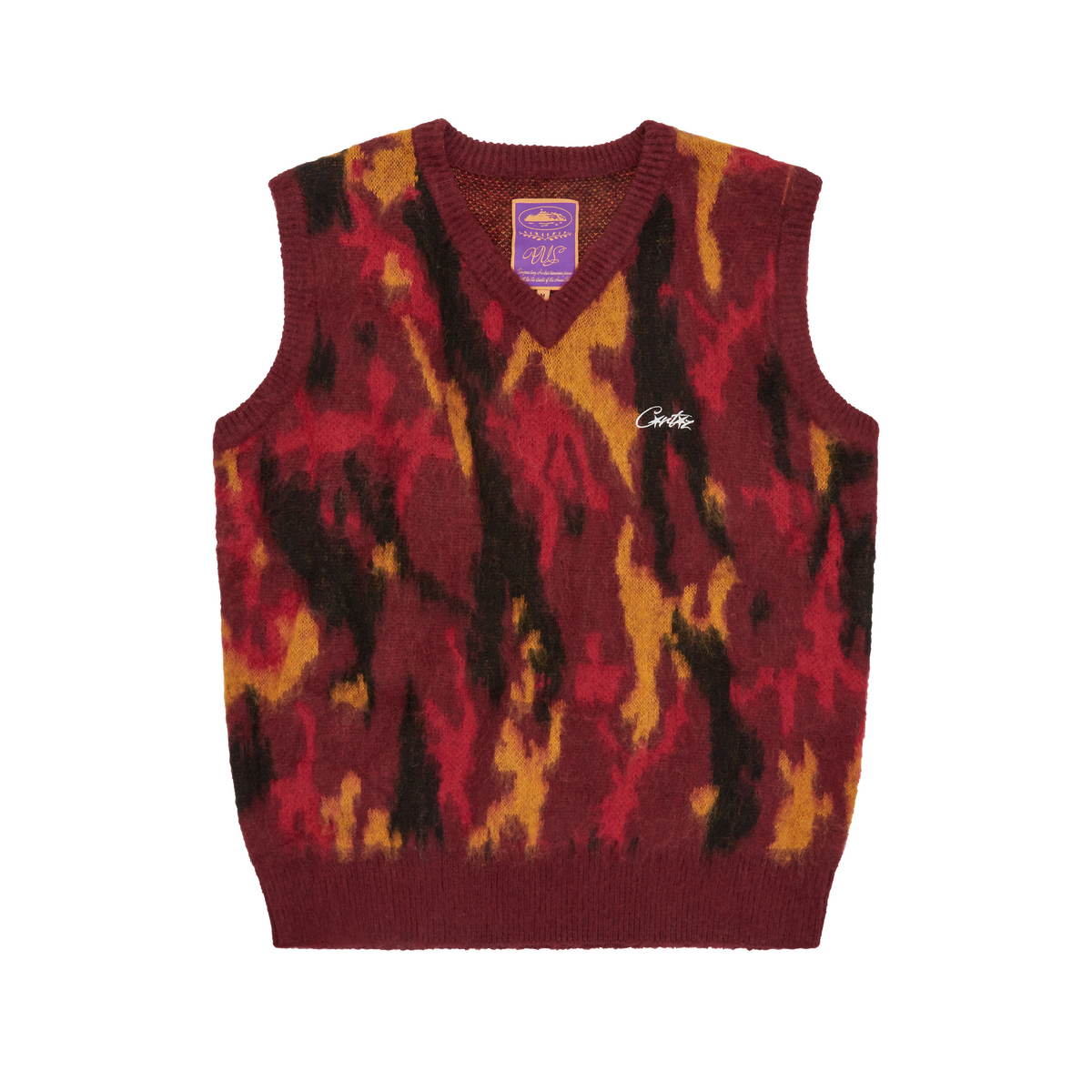 MOHAIR KNIT VEST [RED CAMO]