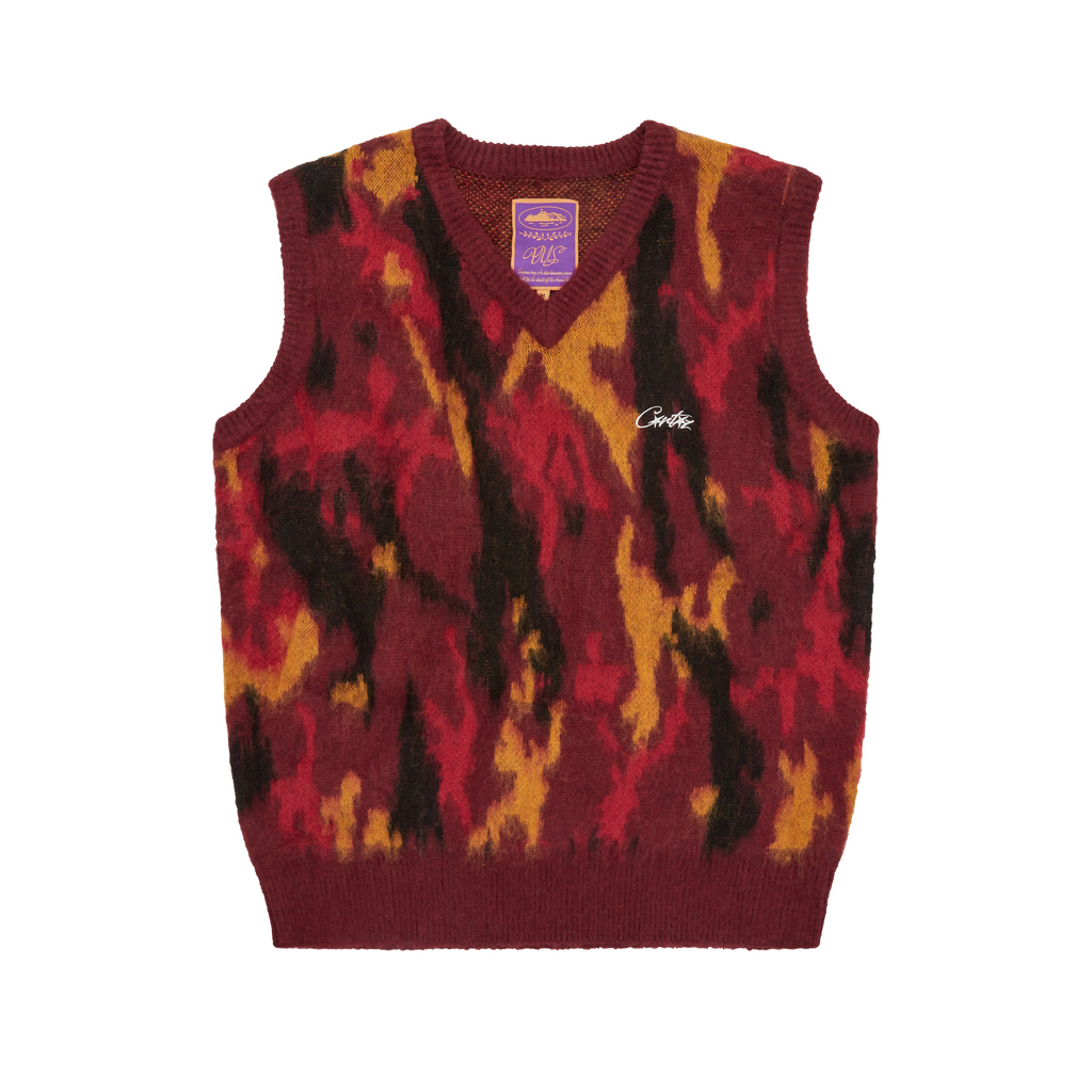 MOHAIR KNIT VEST [RED CAMO]