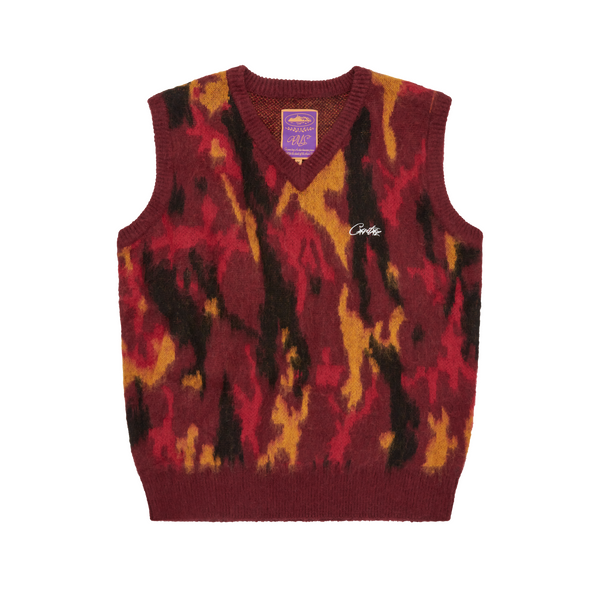 MOHAIR KNIT VEST [RED CAMO]