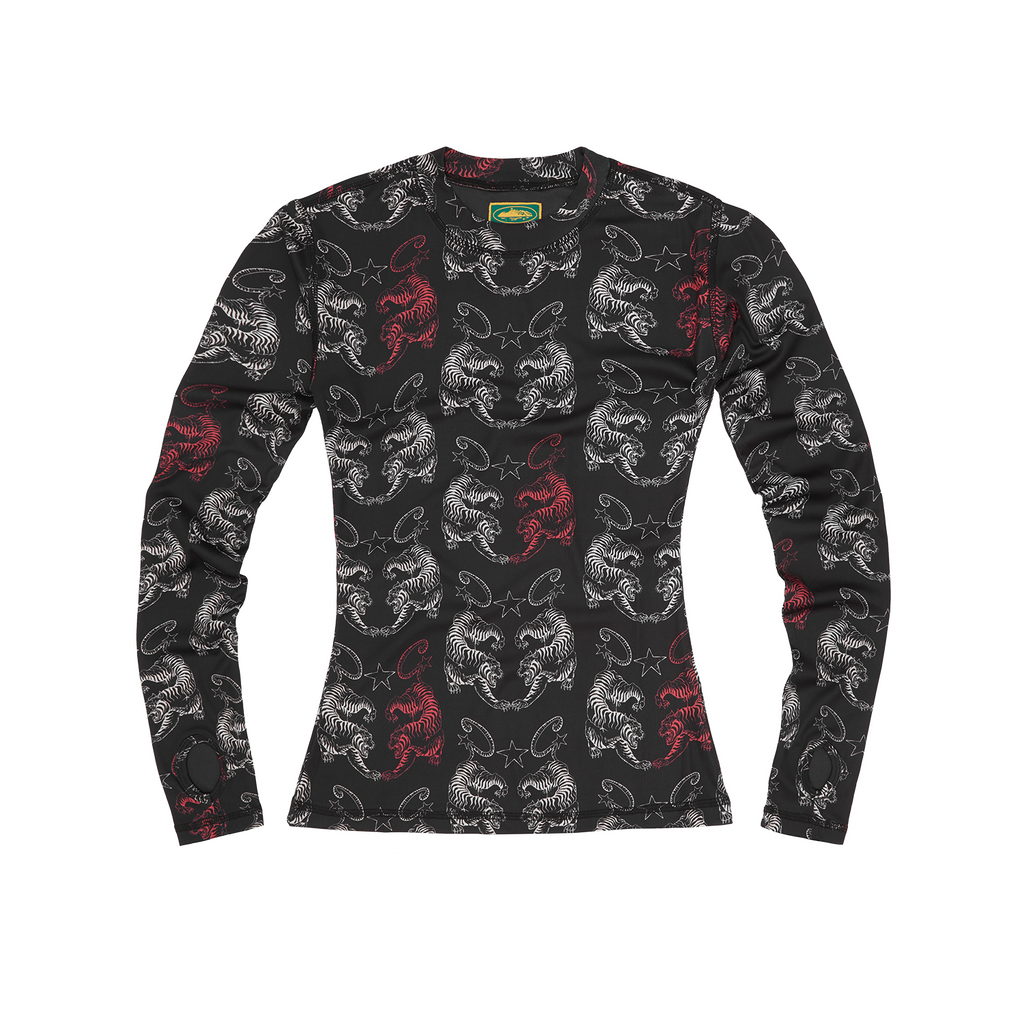 WOMENS TIGER MESH LONGSLEEVE [BLACK]