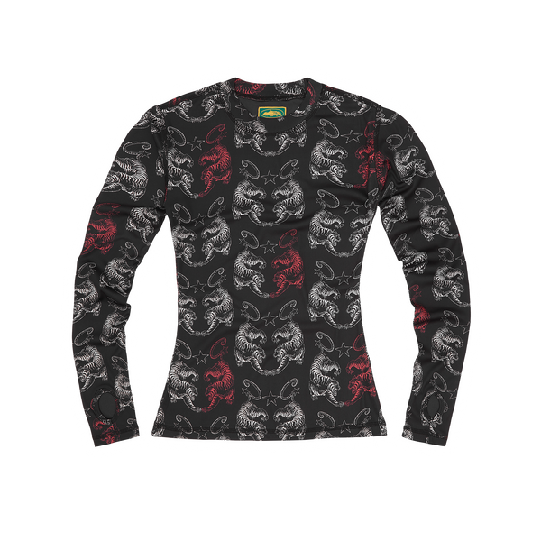 WOMENS TIGER MESH LONGSLEEVE [BLACK]