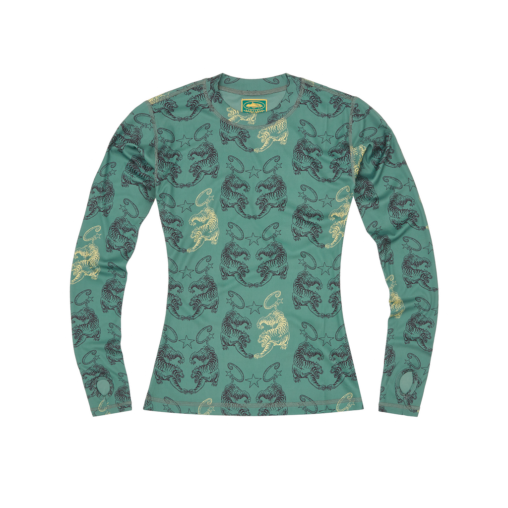 WOMENS TIGER MESH LONGSLEEVE [TURQUOISE]