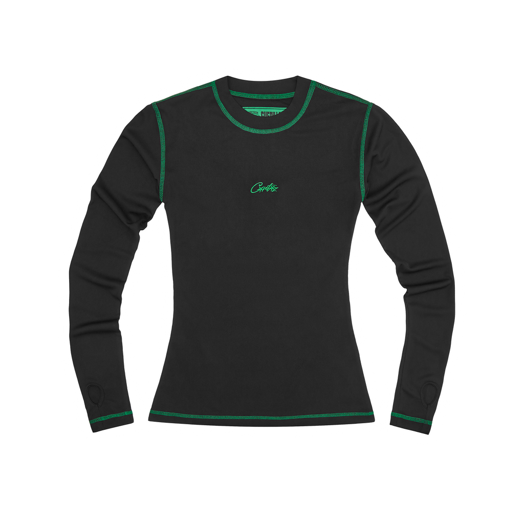WOMENS MESH LONGSLEEVE [BLACK & GREEN]