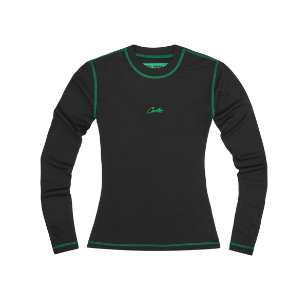 WOMENS MESH LONGSLEEVE [BLACK & GREEN]