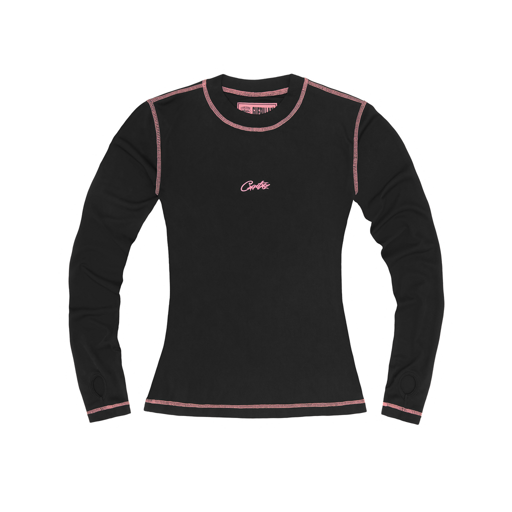 WOMENS MESH LONGSLEEVE [BLACK & PINK]