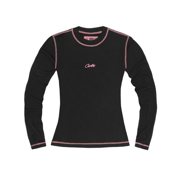 WOMENS MESH LONGSLEEVE [BLACK & PINK]