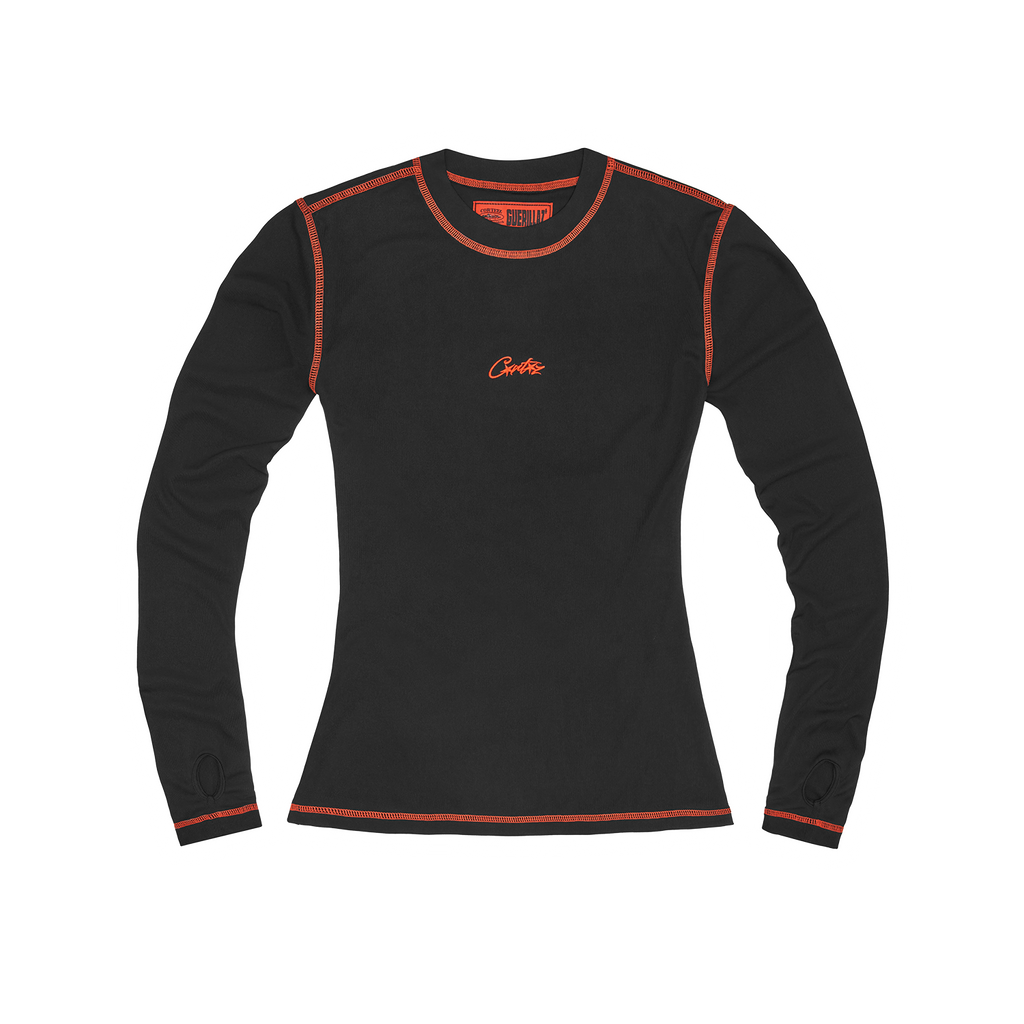 WOMENS MESH LONGSLEEVE [BLACK & RED]