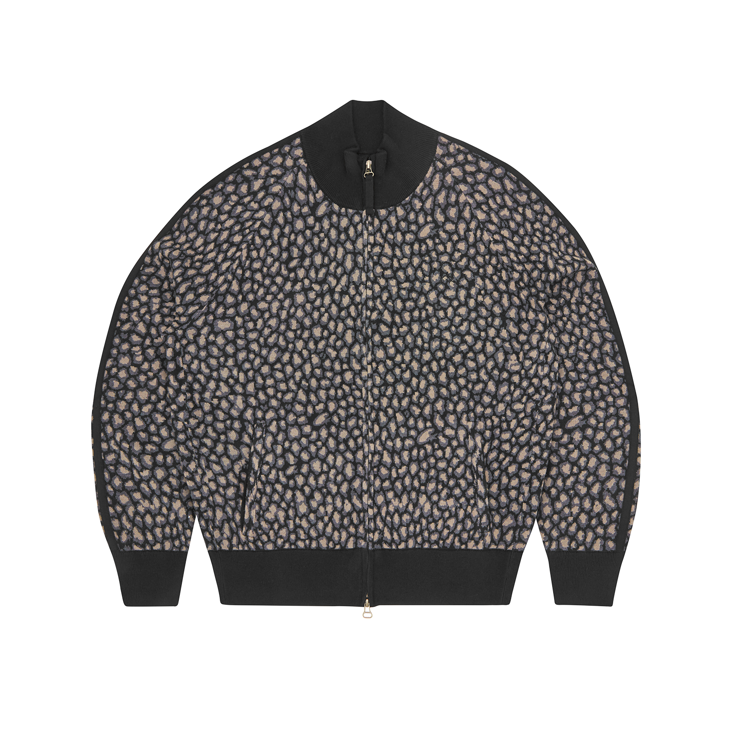 超特価セール開催！！ LeopardJacquardKnitZipUp_Black トップス