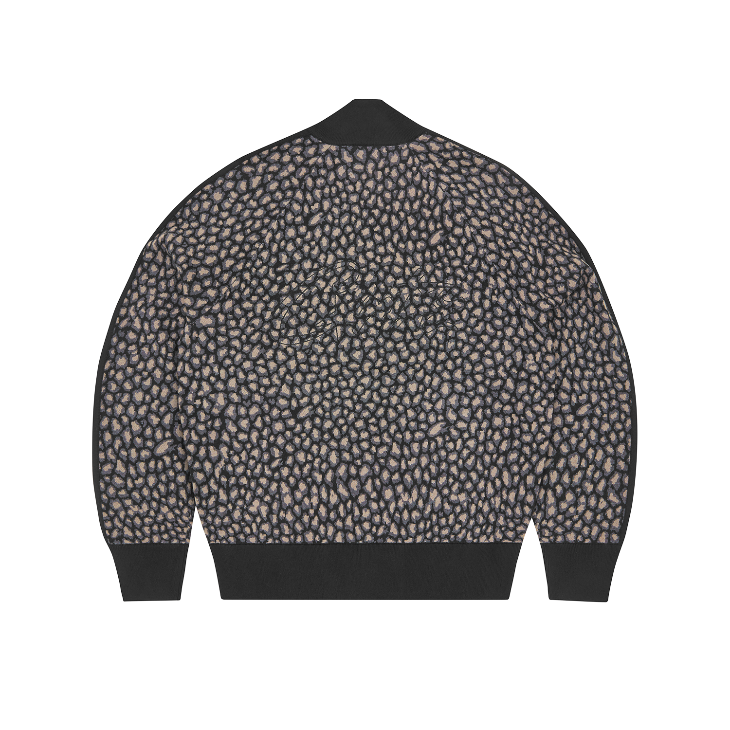 VVS LEOPARD KNIT ZIP UP [BLACK]
