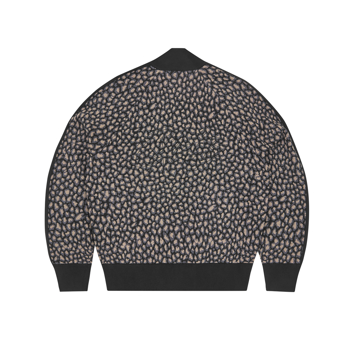 VVS LEOPARD KNIT ZIP UP [BLACK]
