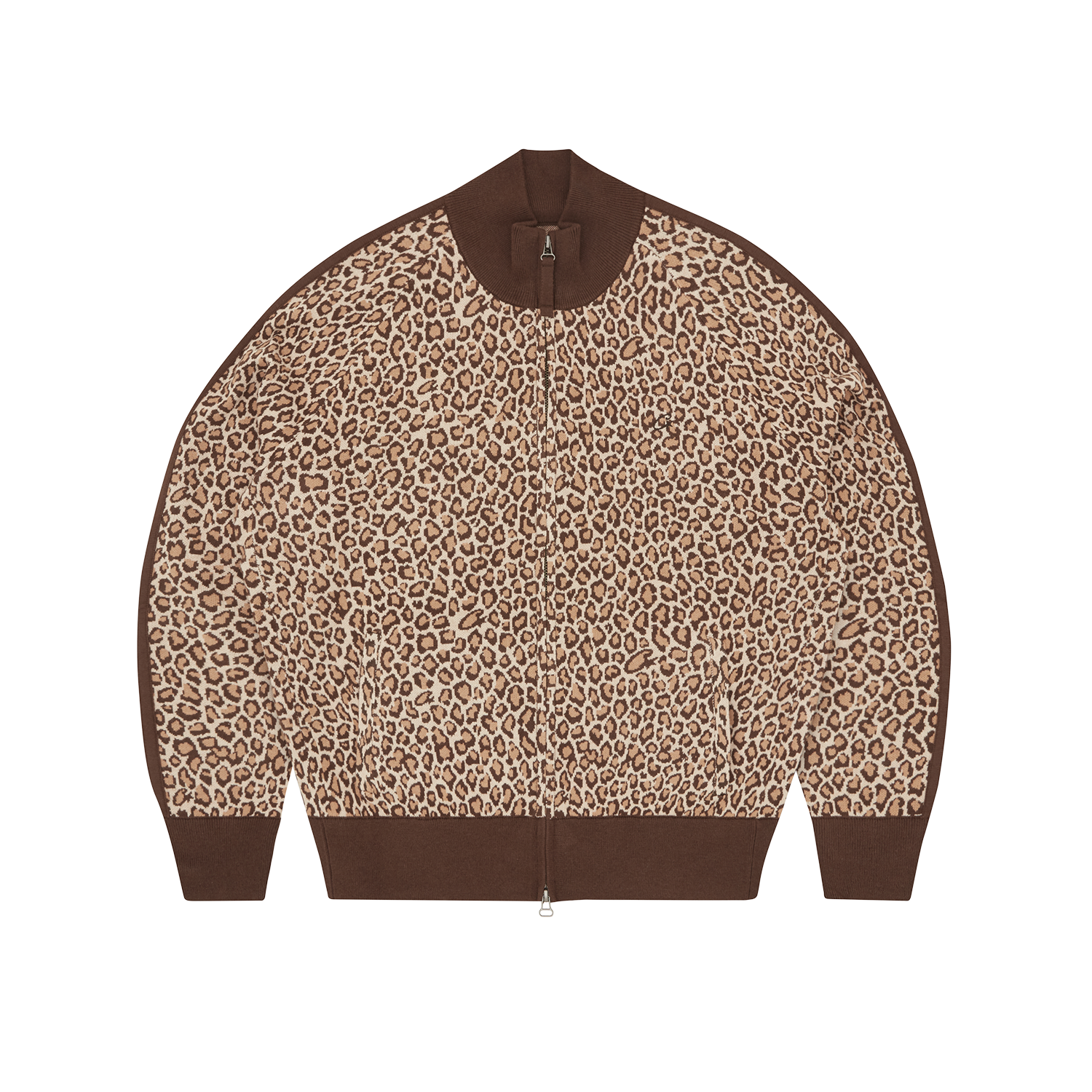 VVS LEOPARD KNIT ZIP UP [BROWN]