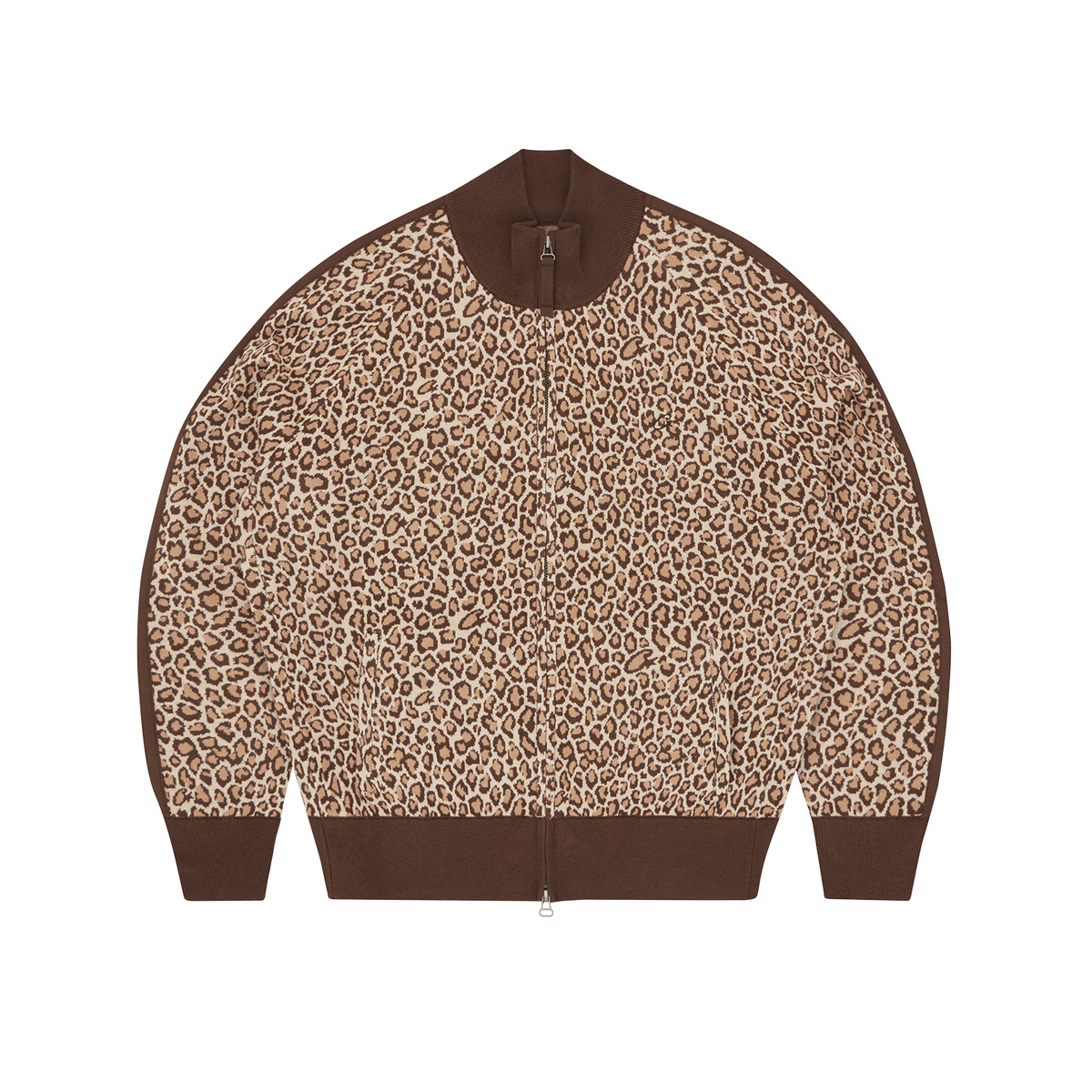 VVS LEOPARD KNIT ZIP UP [BROWN]