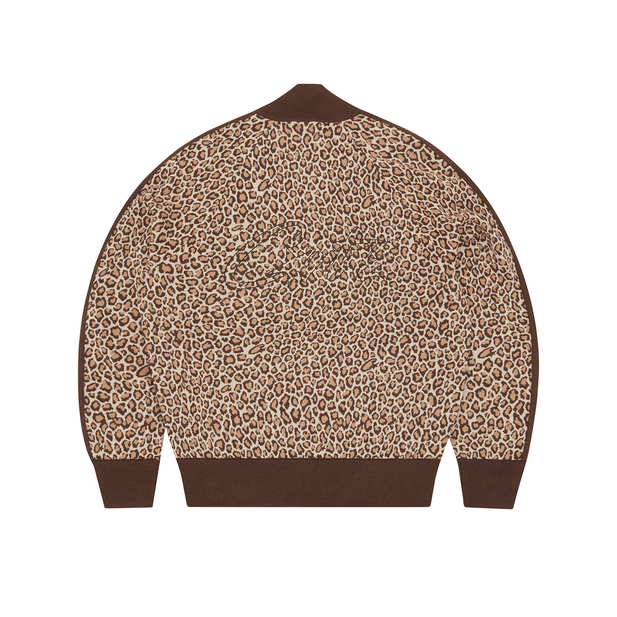 VVS LEOPARD KNIT ZIP UP [BROWN]