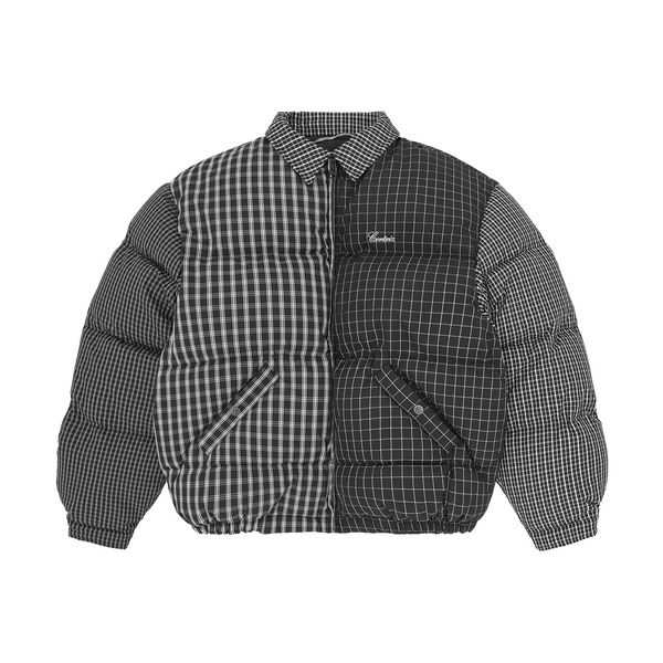 COLLAR BOLO DOWN JACKET [BLACK PLAID]