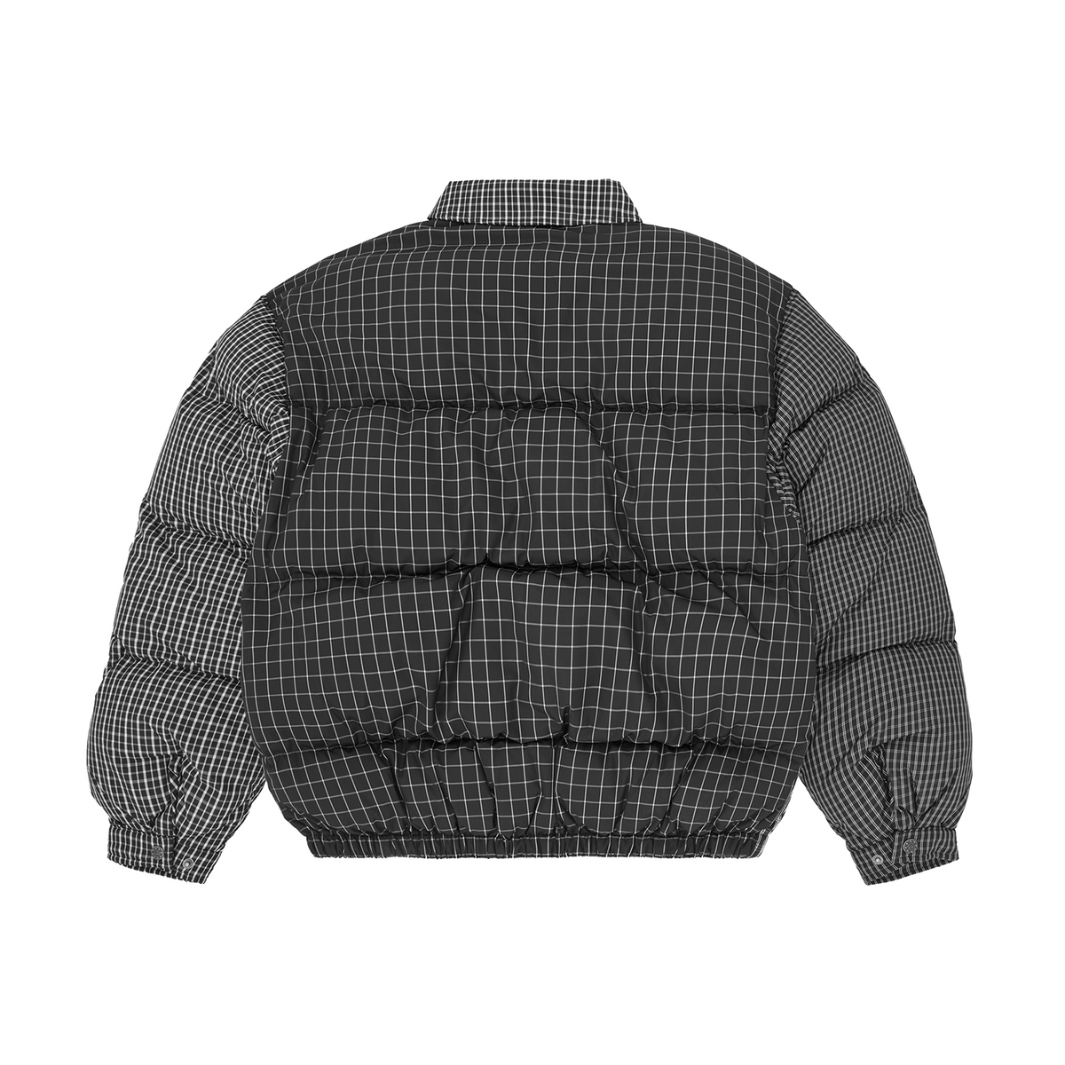 COLLAR BOLO DOWN JACKET [BLACK PLAID]
