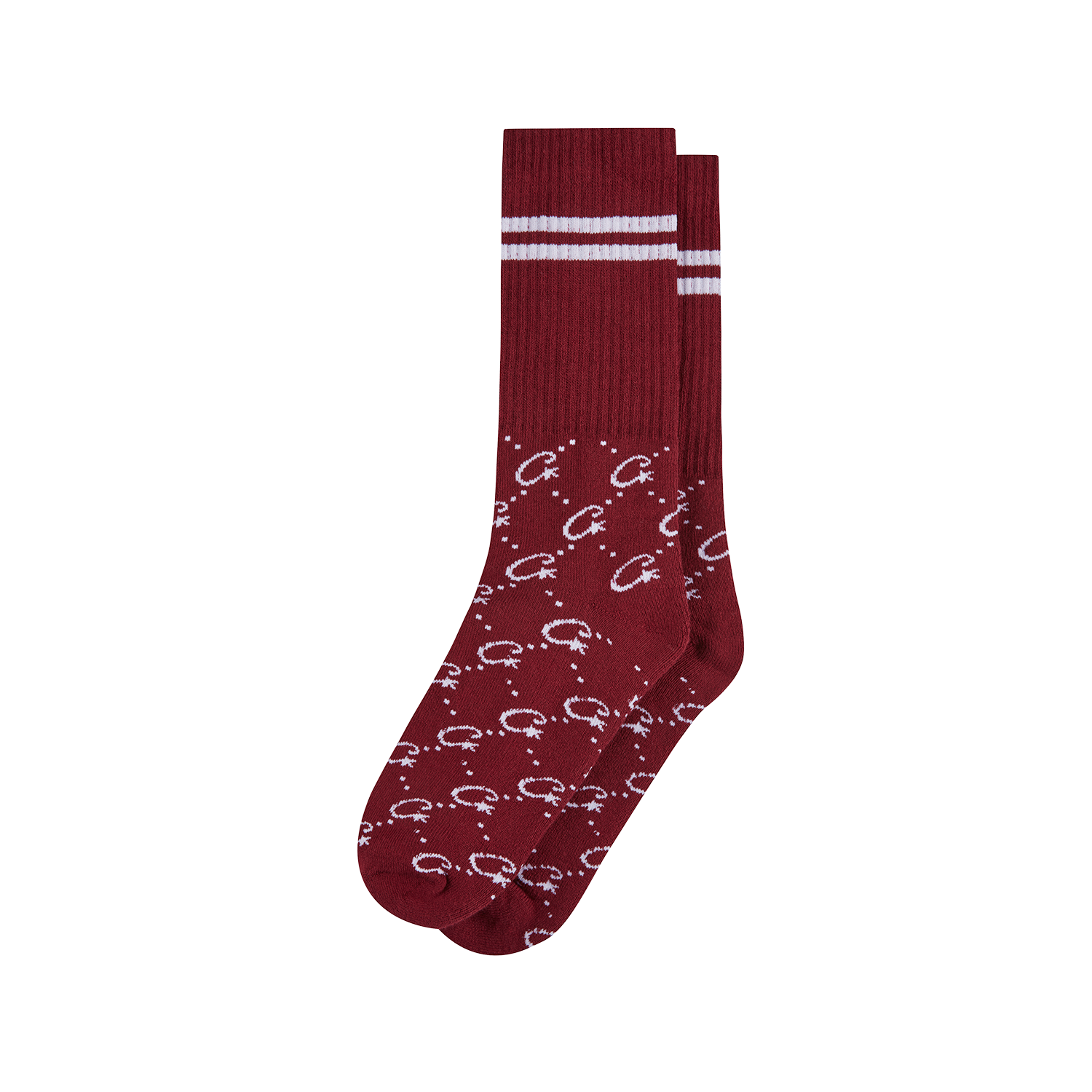 MONOGRAM SOCKS [BURGUNDY]