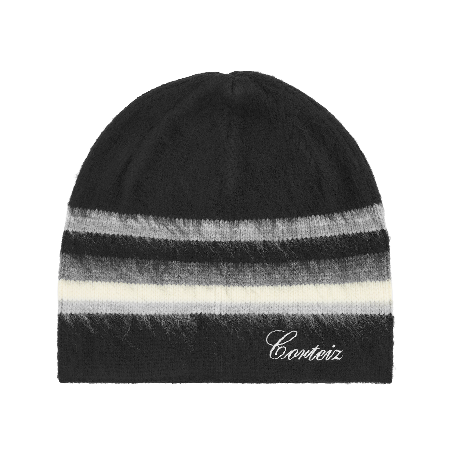 MULTI STRIPE KNIT BEANIE [BLACK]