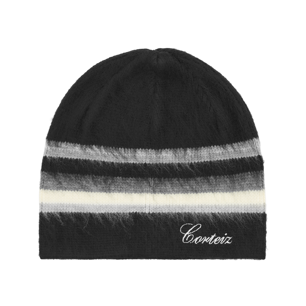 MULTI STRIPE KNIT BEANIE [BLACK]