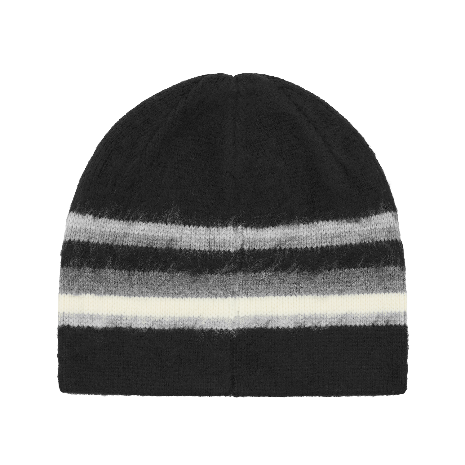 MULTI STRIPE KNIT BEANIE [BLACK]