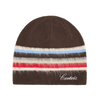 MULTI STRIPE KNIT BEANIE [BROWN]