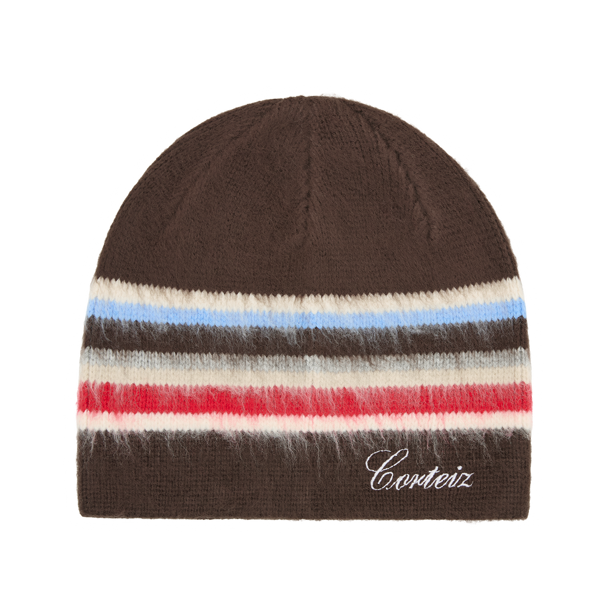 MULTI STRIPE KNIT BEANIE [BROWN]