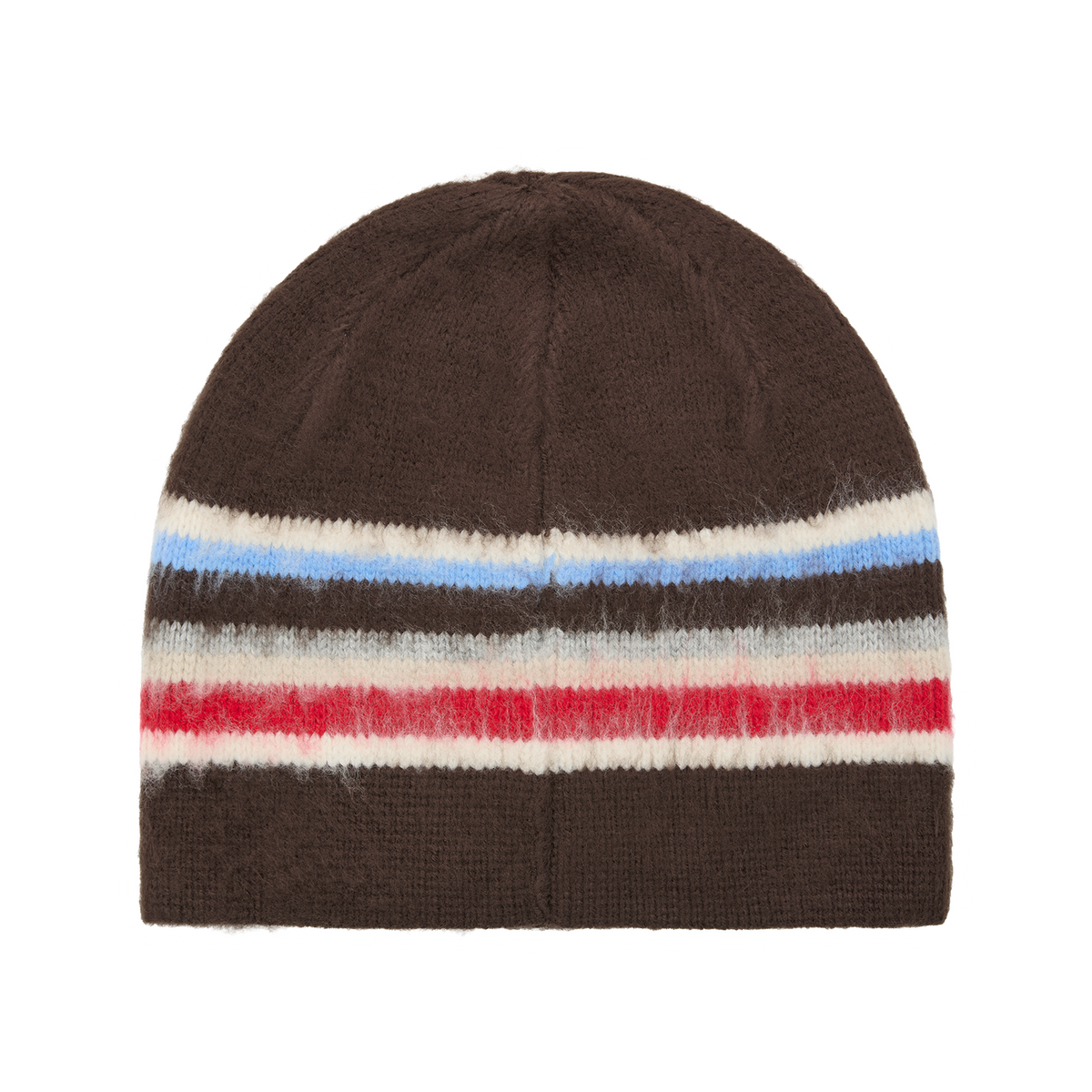 MULTI STRIPE KNIT BEANIE [BROWN]
