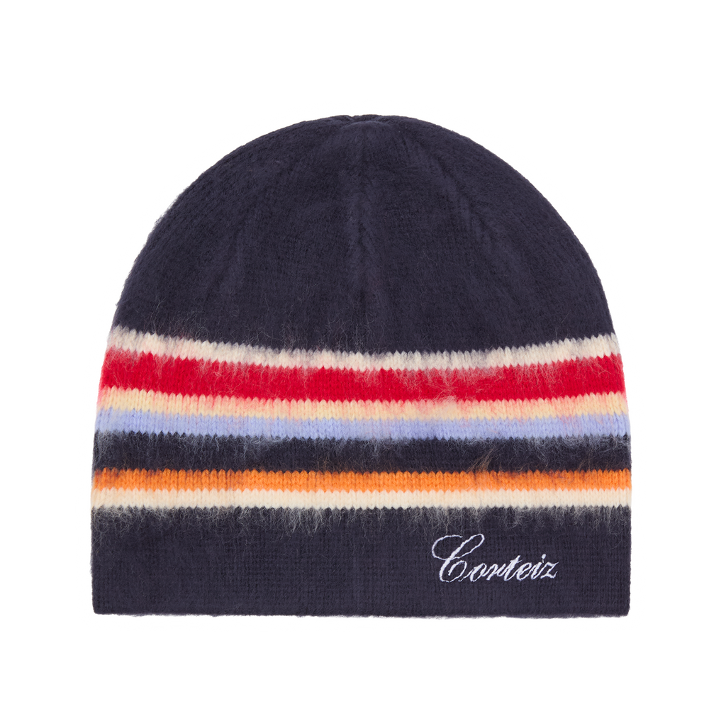 MULTI STRIPE KNIT BEANIE [NAVY]