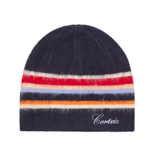 MULTI STRIPE KNIT BEANIE [NAVY]