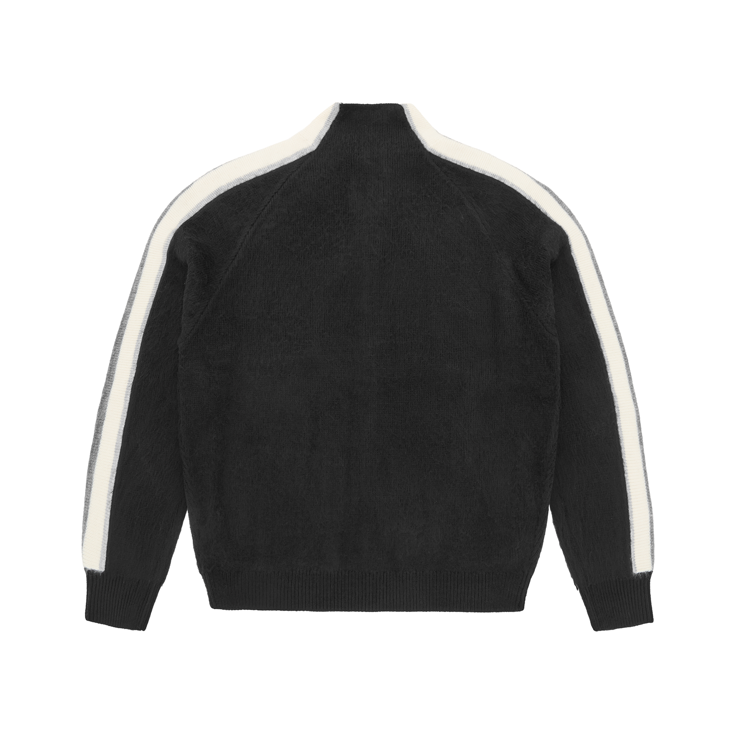 MULTI STRIPE KNIT ZIP UP [BLACK]