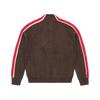 MULTI STRIPE KNIT ZIP UP [BROWN]