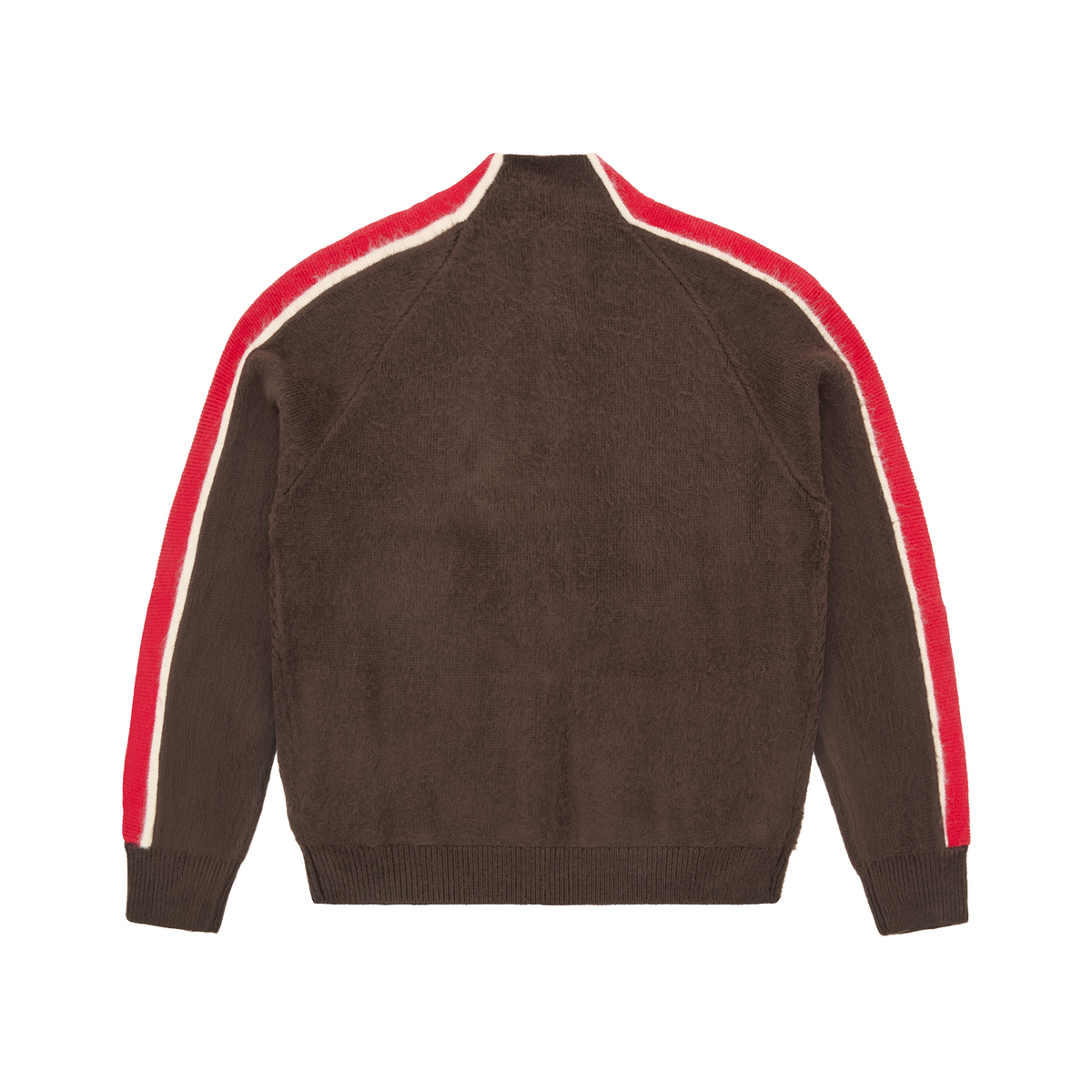 MULTI STRIPE KNIT ZIP UP [BROWN]