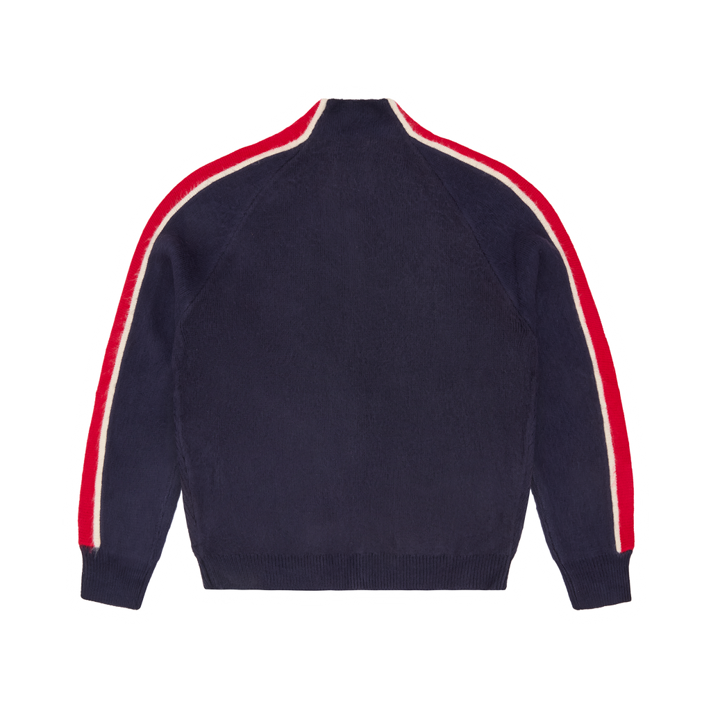 MULTI STRIPE KNIT ZIP UP [NAVY]