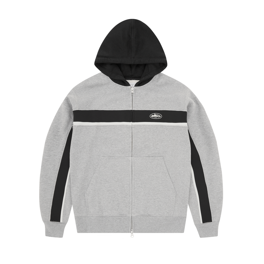 RIBBED SPORTEIZ ZIP HOODIE [HEATHER GREY]
