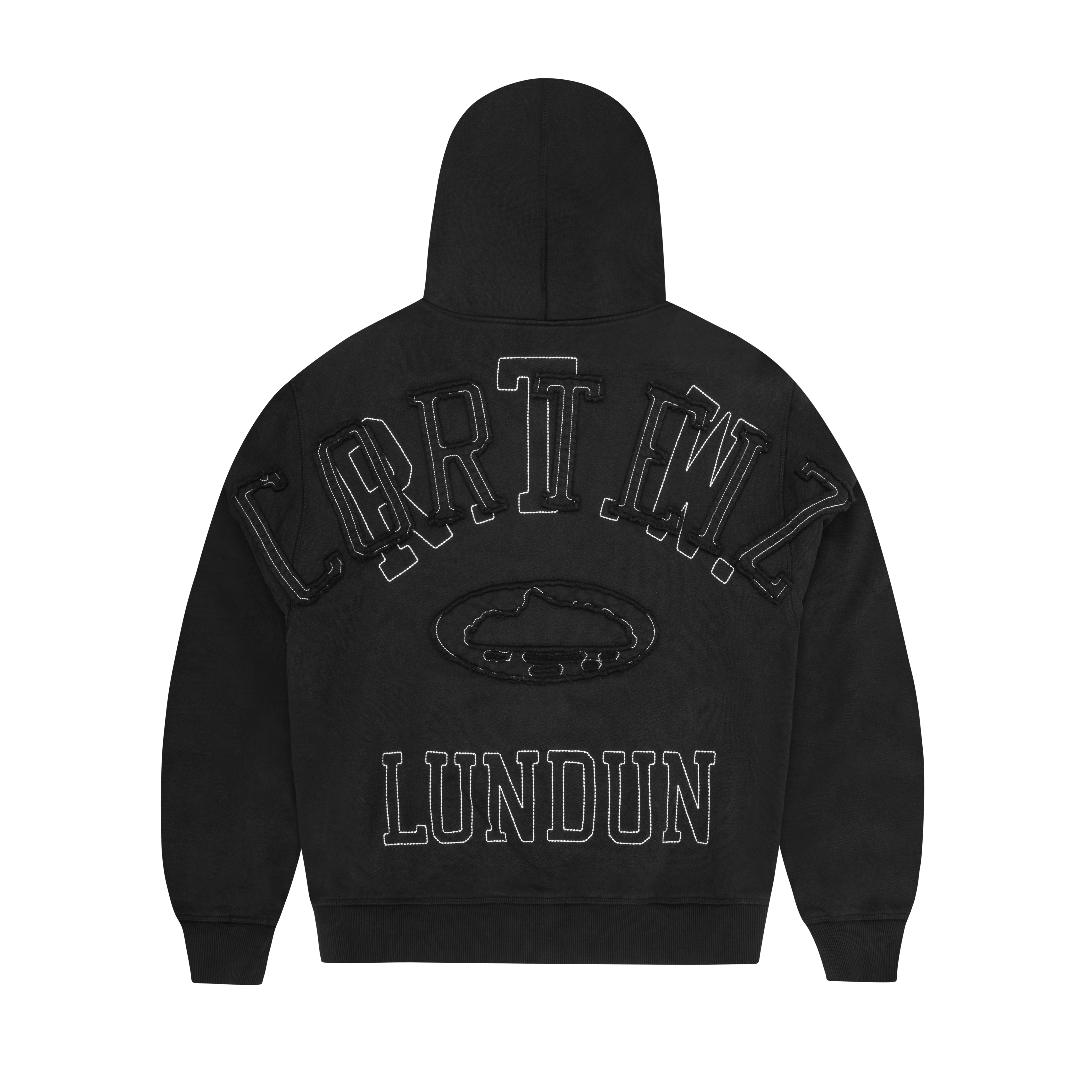 LUNDUN STITCH ZIP HOODIE [TRIPLE BLACK]