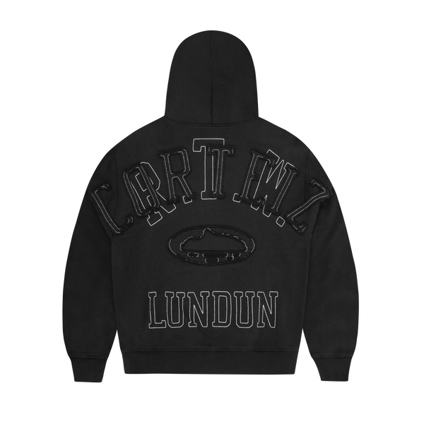 LUNDUN STITCH ZIP HOODIE [TRIPLE BLACK]