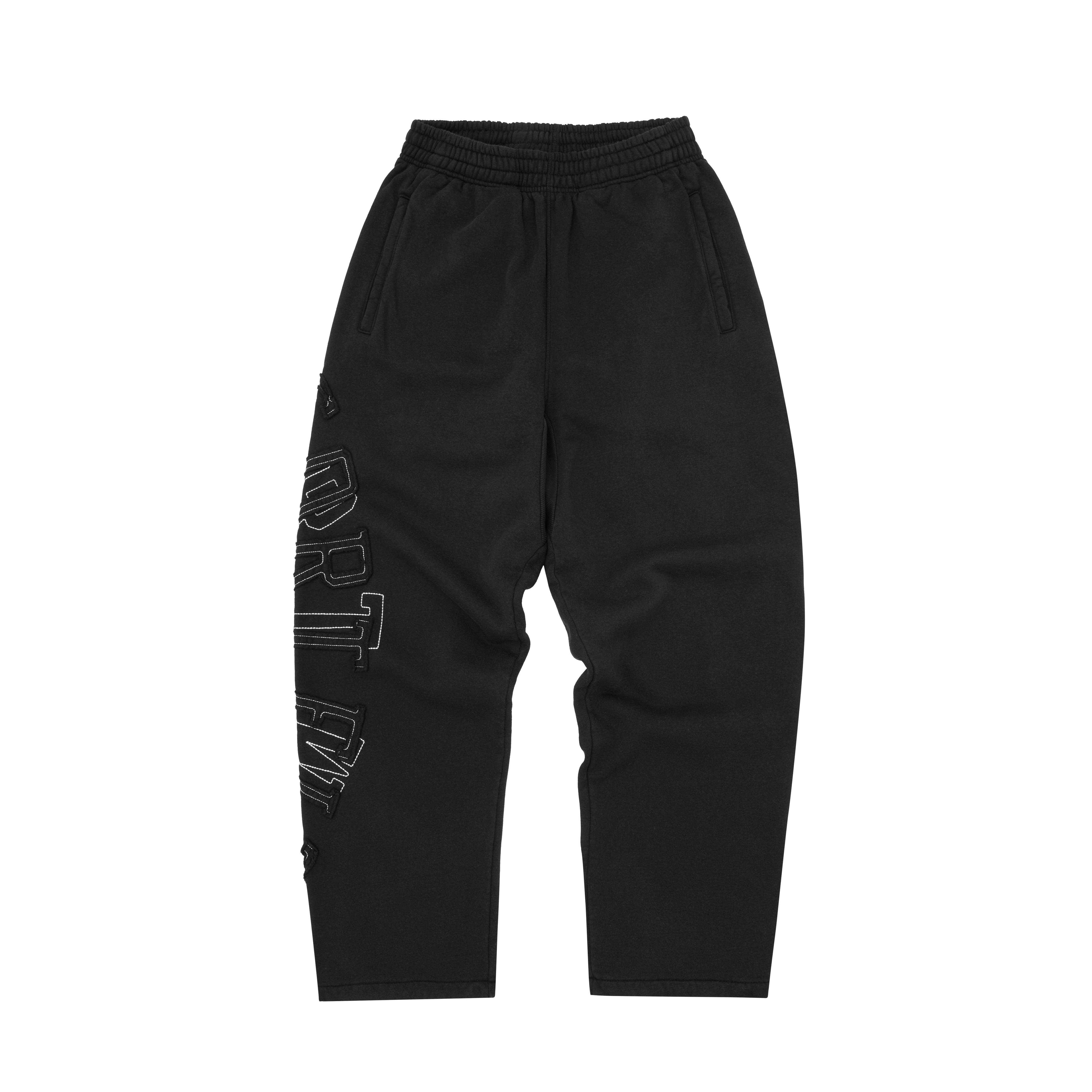 LUNDUN STITCH OPEN HEM SWEATPANT [TRIPLE BLACK]