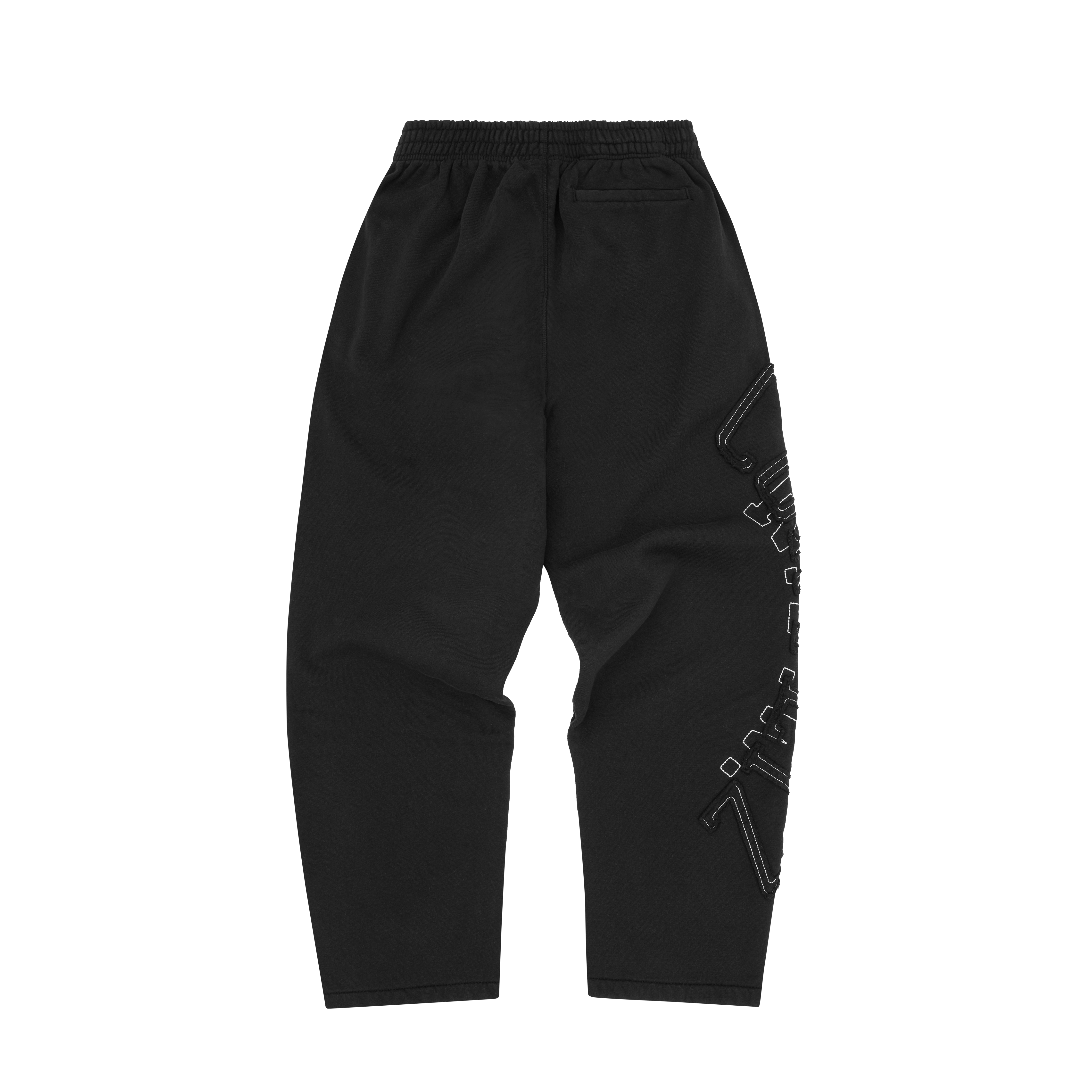 LUNDUN STITCH OPEN HEM SWEATPANT [TRIPLE BLACK]