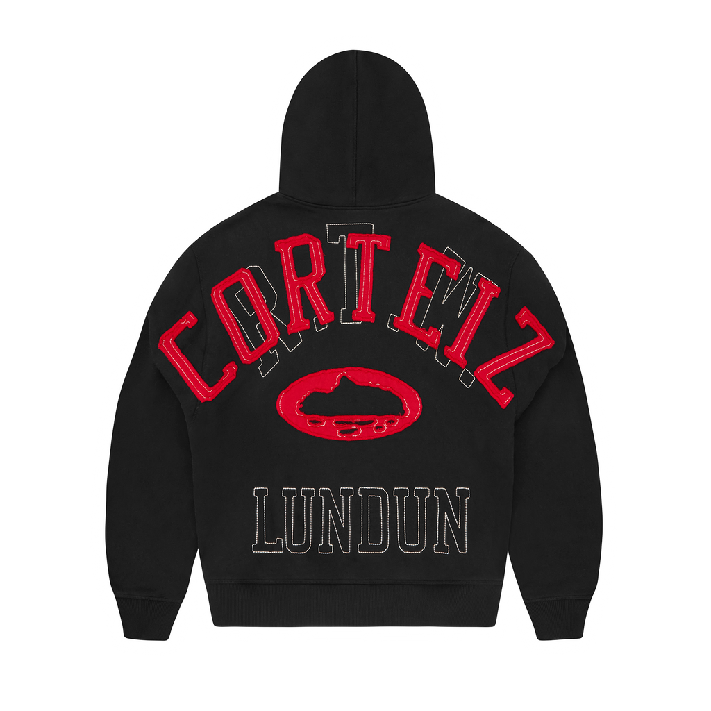 LUNDUN STITCH ZIP HOODIE [BLACK]