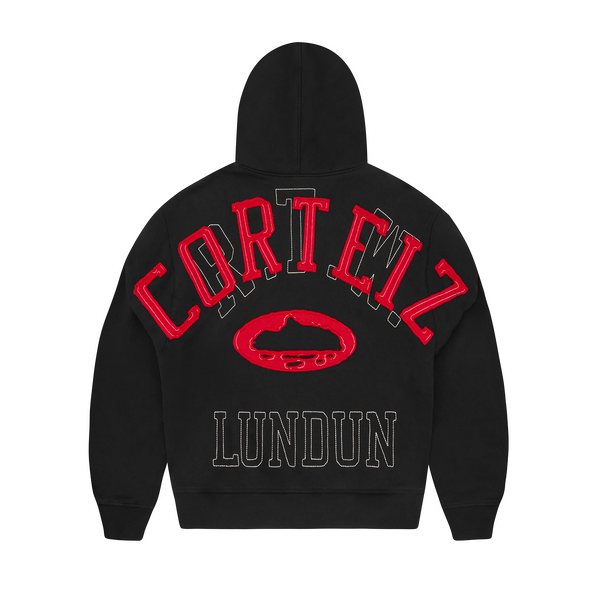 LUNDUN STITCH ZIP HOODIE [BLACK]