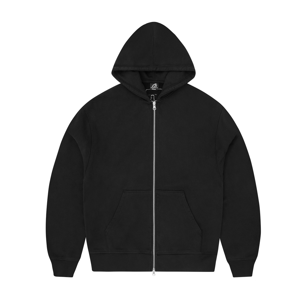 LUNDUN STITCH ZIP HOODIE [BLACK]