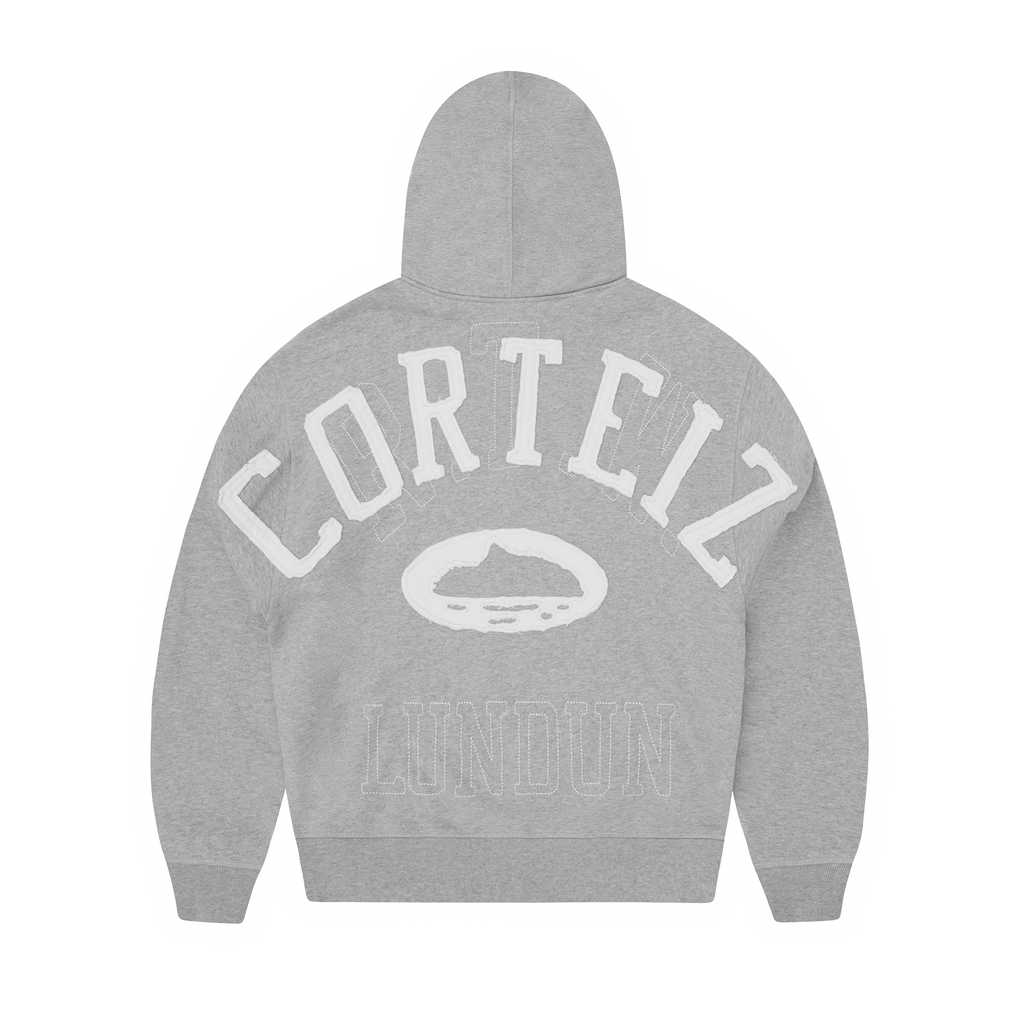 LUNDUN STITCH ZIP HOODIE [HEATHER GREY]