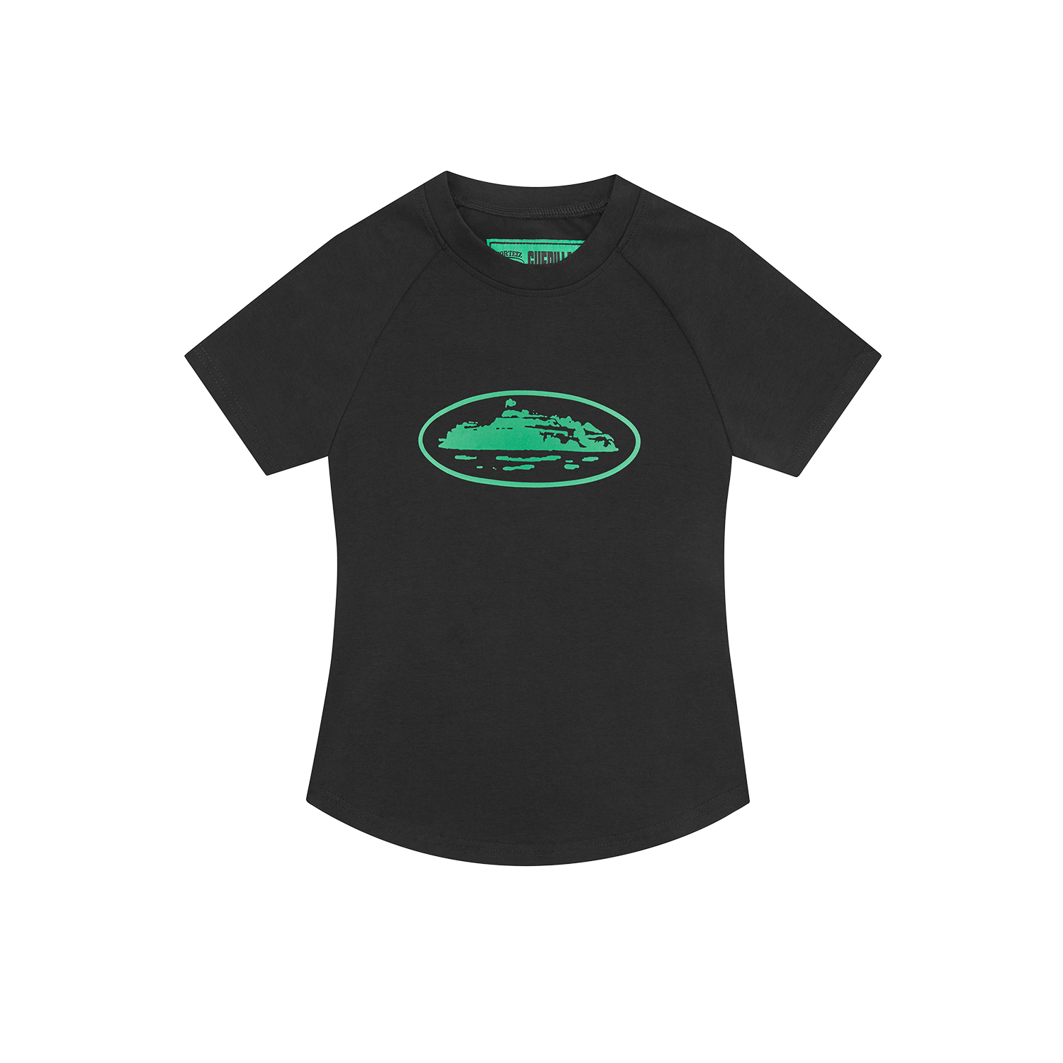 ALCATRAZ BABY TOP [BLACK & GREEN]